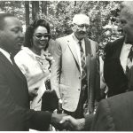 Martin Luther King and Coretta Scott King with Arthur Morgan 1967 at Antioch College