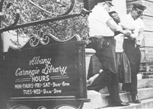 Protest at Albany Library